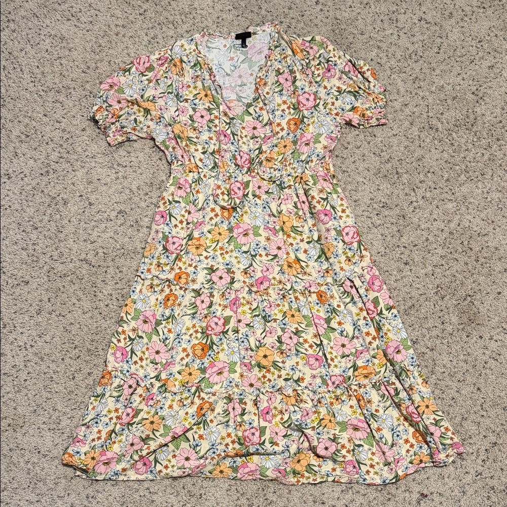 Who What Wear Multicolor Floral Midi Dress